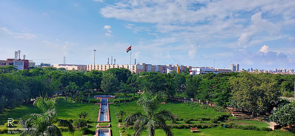 Noida city view with green parkland