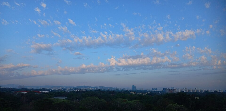 Pune cityscape under a blue sky