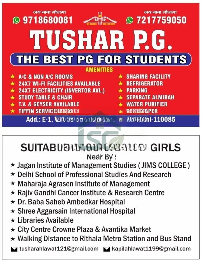 At Tushar PG, Phase 1, Pocket E, Delhi